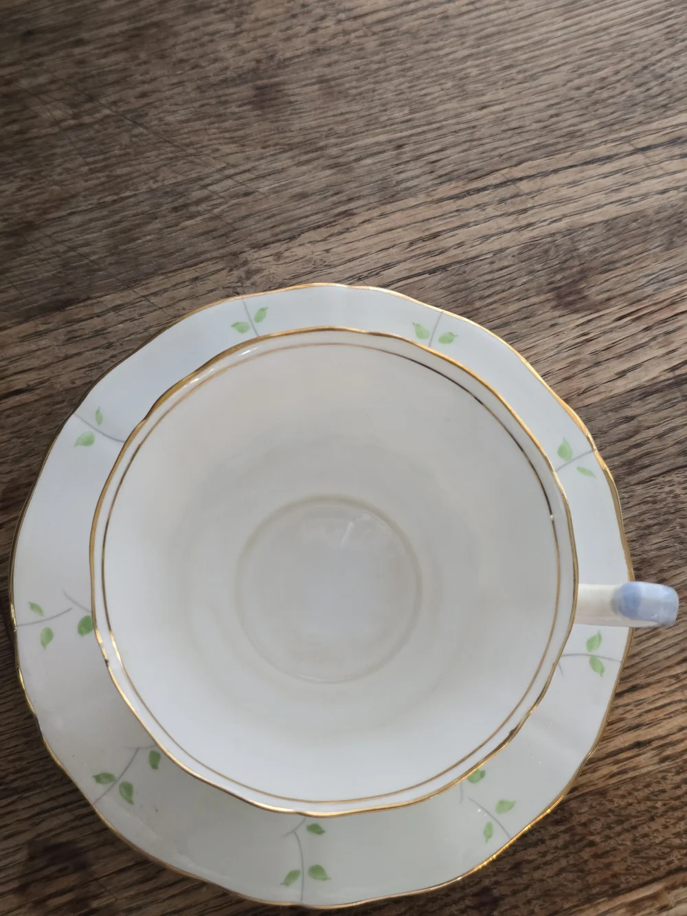 Vintage Adderley Lawley England White, Blue, Gold Bone China Teacup & Saucer Set